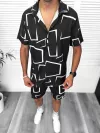 Compleu de vara camasa imprimeu + pantaloni 13273